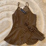 Monteau NWT  Los Angeles Polka Dot Peplum Top Photo 1