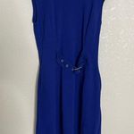 New York & Co Cobalt Blue Belted Middle Career Work Dress Small Photo 1