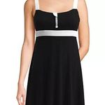 NWT Lands’ End Black and White Front Zip Swim Dress Size XL Photo 0