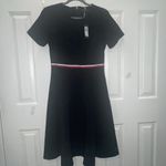 Tommy Hilfiger Black A-Line Midi Dress with Crew Neck Photo 4