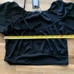 Nasty Gal NWT  Sweet On You Square Neck Crop Top Black 8 Photo 3