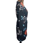 Forever 21  Floral Print kimono-style Wrap Dress in black with red size S Photo 3