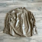Noli  faux leather shacket in medium brown Photo 4