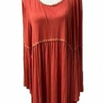 easel  Boutique brand midi Dress rust orange long sleeve dress trendy Photo 1