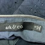 Ark & Co. Navy Blue Yellow Zip Up Floral Embroidered Pleated Mini A Line Dress S Photo 3