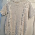 Michael Kors Michael White Short Sleeve Fringe Sweater XS Photo 7