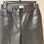 Wilfred Aritzia  Women Size 4 Black Faux Vegan Leather Straight Leg Melina Pants‎ Photo 1