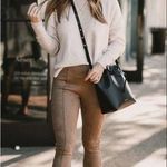 Spanx Faux Suede High Rise Leggings Camel Women’s Size PXL Shaping Pants Photo 0