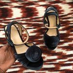 Antonio Melani  x Nicola Bathie Velvet Rose Navy Blue Platform Heels Pumps Ankle Strap-7M Photo 4