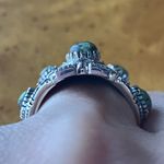 Real Turquoise Sterling Silver Kachina Doll Ring Size 6 Green Photo 1