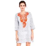Roberta Roller Rabbit  Embroidered 3/4 Sleeve Tunic Blue/Orange Women’s size XS​ Photo 11