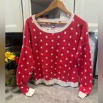 Arizona Jeans Arizona Jean Co. Red & White Polka Dot Sweater Women's Size XL Photo 3