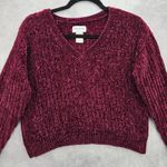 Arizona Jeans Arizona Red Chenille Ribbed Sleeve Y2K VTG Academia Crop Cozy Sweater Medium Photo 2