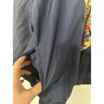 After All 90s Vintage Baroque Print Jacket Womens Blue Track Bomber Jacket Large Photo 5