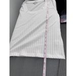 Evereve  White Ribbed Square Neckline Half Sleeve Modern Top‎ Size Large Photo 4