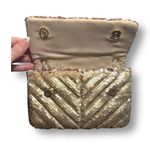 Nicole Miller  Gold Sequin Chevron Crossbody Bag Chain Strap Purse NWT Photo 3