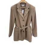 Topshop Belted Blazer Jacket Tan Beige Size 2 NWT Tailored Longline Modern Fit Photo 3