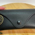Ray-Ban Black Pebble Grain Sunglasses Case Faux Leather Button Snap Down Photo 2