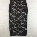 Marciano Black Lace Sheath Dress Cutout Back Nude Lined Cap Sleeve Small Formal Photo 6