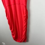 Athleta Dress Small Coral Solstice Modal Ruched Stretch Half Sleeve Knee Length Photo 4