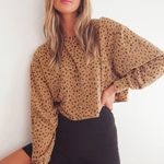 Lulus Last Spot Rust Brown Dot Print Pullover Sweatshirt Photo 0