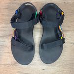 Teva  Women’s Black Sandals with Colorful Rainbow Strap size 8 Photo 2