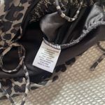 Fiestar Women’s Mesh Cheetah Print Ruched Long Puff Sleeve Crop Top Sz Sm Square Neck Photo 5