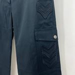 Bebe Y2K US 6 SHORT Black Relaxed Straight Leg Pants Rhinestone Studded Photo 4