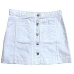 Veronica Beard Jeans Skirt Women's Size 8 Button Front Braided White Denim Mini Photo 0