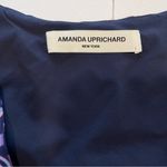 Amanda Uprichard  Purple Blue Geometric Tiered Ruffle Dress LARGE‎ Photo 10
