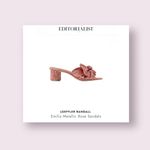 Loeffler Randall new  𒀭Emilia Pleated Bow Mule Heel 𒀭Metal Rose Plissé 𒀭 6.5M Photo 14