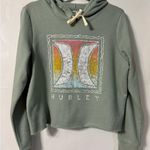 Hurley Women’s  Cropped Fleece Sunset Logo Hoodie Green Size M Photo 1