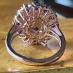 Natural Rose De France Amethyst Garnet Sterling Silver Cocktail Ring Size 7 Purple Photo 3
