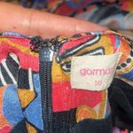 Gorman Vintage VTG Novelty Silk Fiesta Bird Fish Boho Geometric Tank Midi Dress Blue Photo 7