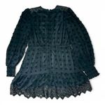 Love by Design Black Swiss Dot Chiffon Lace Trim Cocktail Dress - M Photo 5