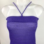 Womens Purple Open Knit Crochet Halter Bodycon Summer Swim Coverup Dress Size M Size M Photo 1