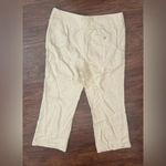Ralph Lauren Lauren  Khaki 100% Linen Wide Leg Pants Side Zip Lagenlook NWT 12 Photo 1