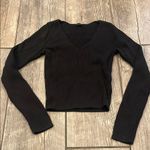 Brandy Melville Black Ribbed Fitted Long Sleeve sweater Photo 0