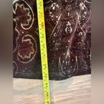 VTG Karen Alexander brown velvet paisley button down midi long sleeve dress S Photo 8