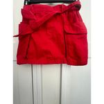 ZARA  RED CARGO SKIRT WITH TIE BELT POCKETS WOMENS SIZE 10 Photo 1
