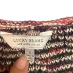 Lucky Brand Pink Multi-Color Boho Fringe Trim Opened Knit Cardigan Women Sz S Photo 3