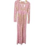 For Love & Lemons NWT Sheer Embroidered Maxi Dress Pink Nude Size Small Boho Photo 2