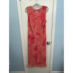 Studio I Vintage Dress Jacket Set 14W Pink Floral Chiffon Spring Cottage Core Photo 2