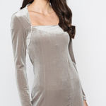 VERO MODA  velvet long sleeve grey dress junior size large Photo 0