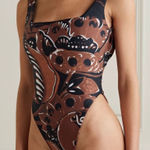 Mara Hoffman Idalia One Piece Swimsuit Brown Print NWT Sz XS Photo 0