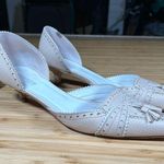 Anne Klein Beige Used Kitten Heels With Tassels Size 10 Photo 6