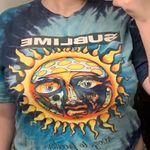 Gildan Blue Tie Dye Sublime Crop Top T-Shirt Photo 0