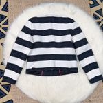 Banana Republic Women's Black White Striped Scalloped Parisian Jacket Size 8P Photo 3