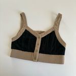 POL Boutique Black Lace Tan Button Front Crop Top Size Medium NWT Photo 7