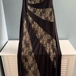 Stiletto’s Black Beige Striped Bodycon Dress Size L Photo 0